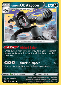 Galarian Obstagoon  - 037/073 Rare Holo