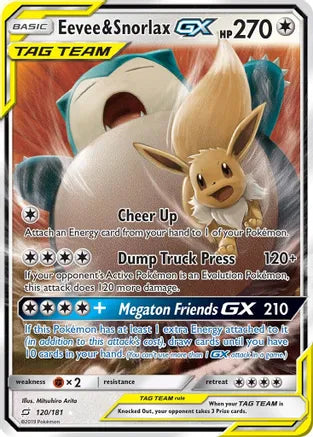 Eevee & Snorlax GX - SM - Team Up (SM9)