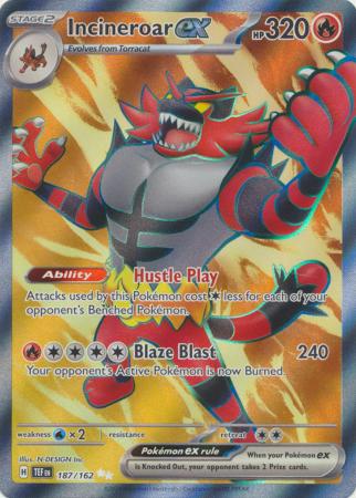 Incineroar ex - 187/162 - Full Art Ultra Rare