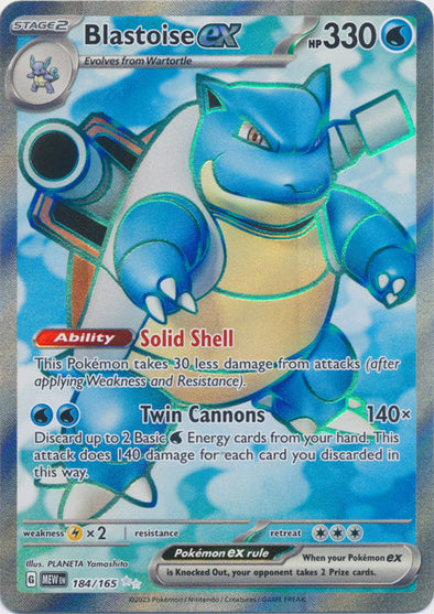 Blastoise ex - 184/165 - Full Art Ultra Rare