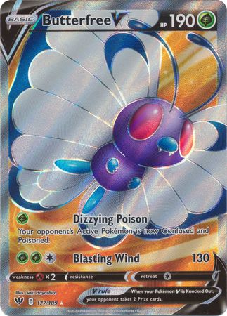 Butterfree V - 177/189 - Full Art Ultra Rare