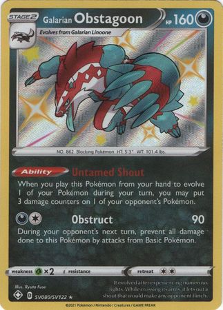 Galarian Obstagoon - SV080/SV122 - Shiny Rare