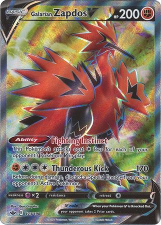 Galarian Zapdos V - 173/198 - Full Art Ultra Rare