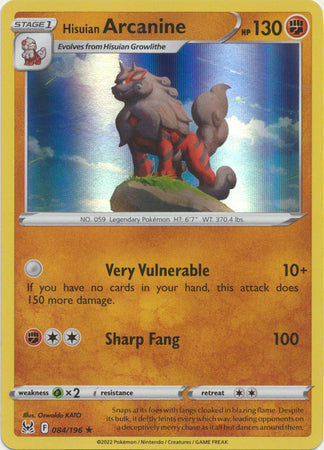 Hisuian Arcanine - 084/196 - Holo Rare