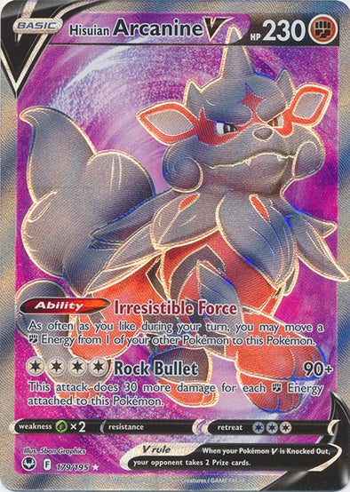 Hisuian Arcanine V - 179/195 - Full Art Ultra Rare