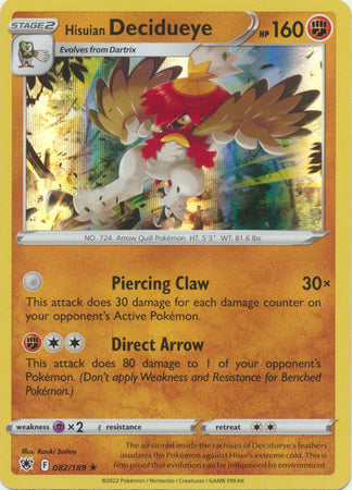 Hisuian Decidueye - 082/189 - Holo Rare