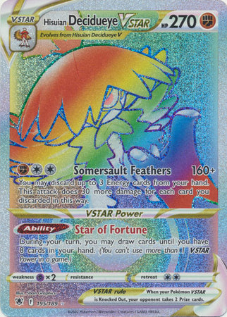 Hisuian Decidueye VSTAR - 195/189 - Hyper Rare