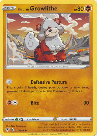 Hisuian Growlithe - 070/189 - Common