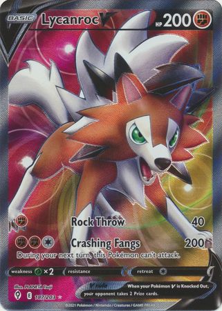 Lycanroc V - 187/203 - Full Art Ultra Rare