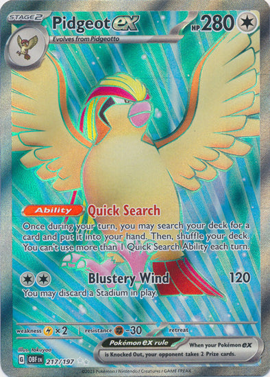 Pidgeot ex - 217/197 - Full Art Ultra Rare