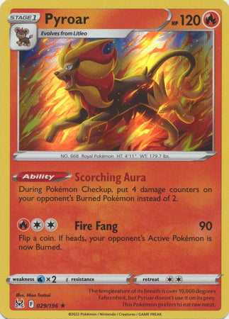 Pyroar - 029/196 - Holo Rare