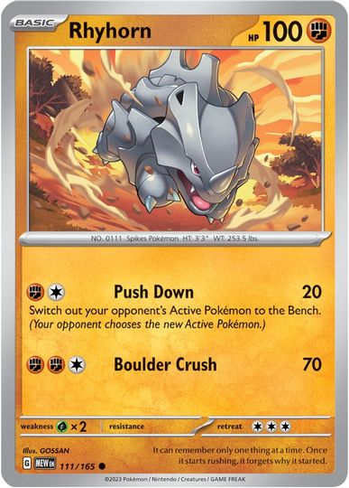 Rhyhorn - 111/165 - Common