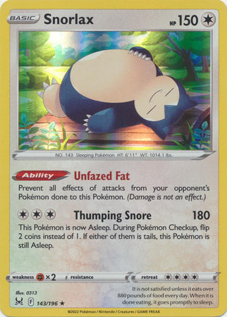 Snorlax - 143/196 - Holo Rare