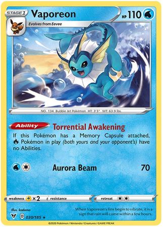 Vaporeon - 030/185 - Rare