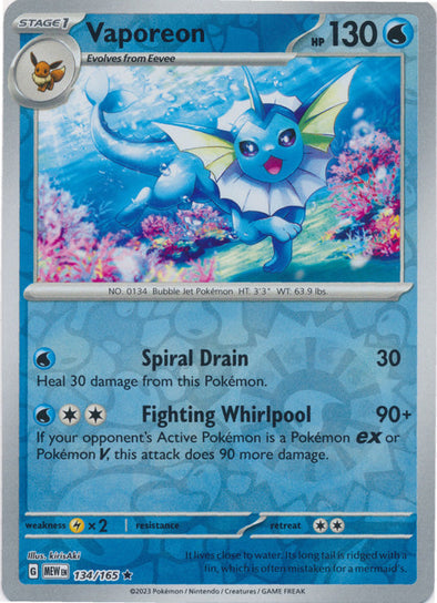 Vaporeon - 134/165 - Rare